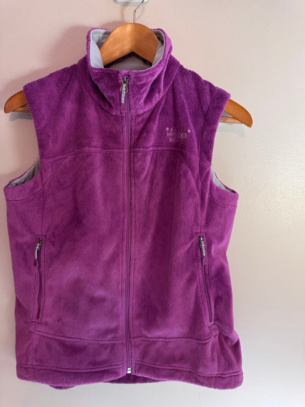 Mountain Hardwear Women's S Purple Fleece Full Zip Vest Outdoor Hiking